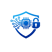 Clean minimalist icon representing AI security shield protection